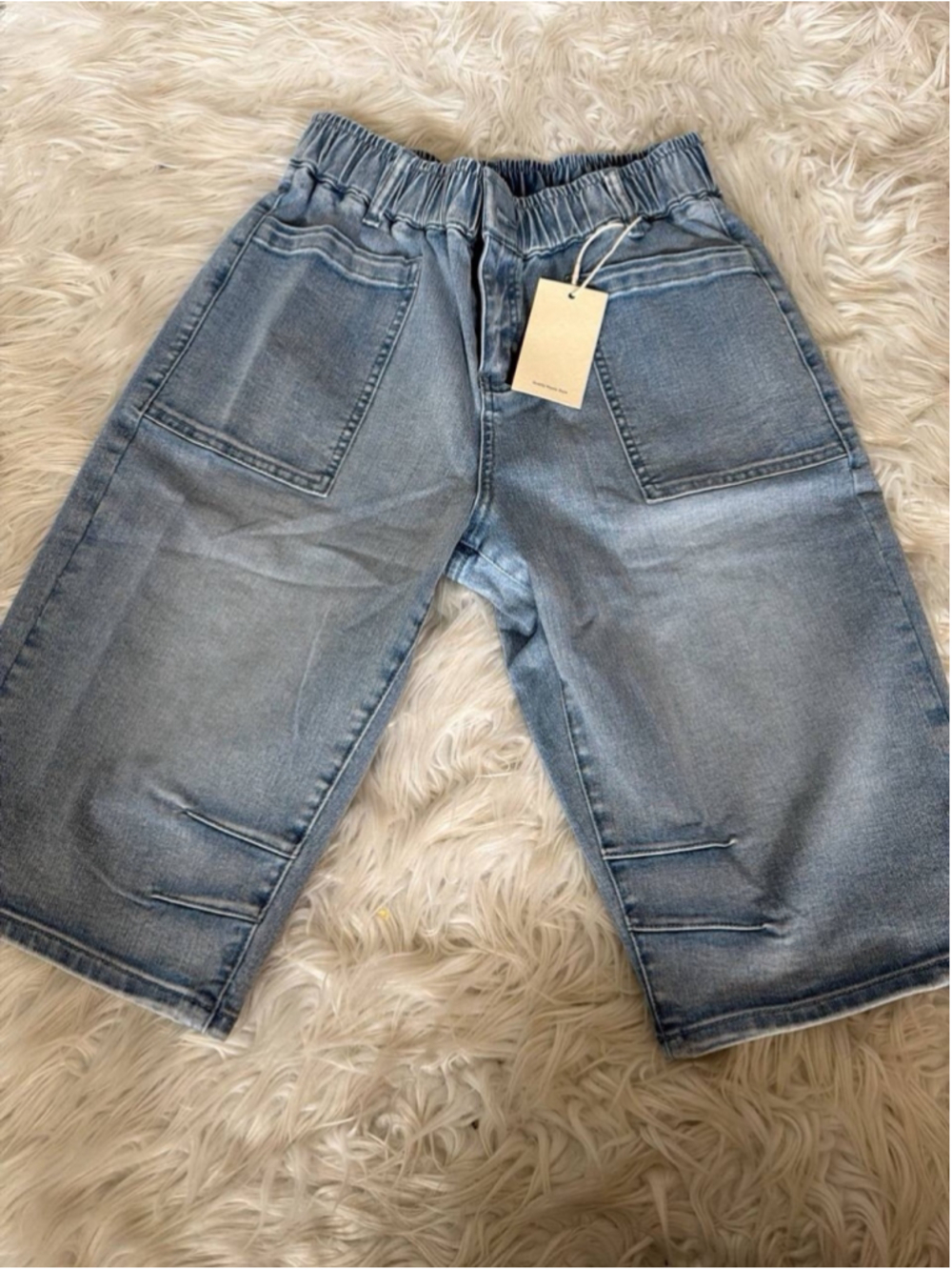 Flamingals Women’s Denim Light Blue Shorts Stretchy M